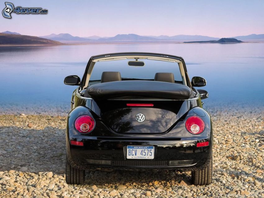 Volkswagen New Beetle Cabrio, morze, wybrzeże