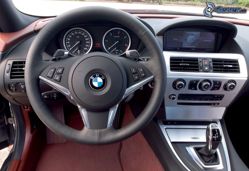 BMW 6 Series, wnętrze, kierownica, tablica rozdzielcza