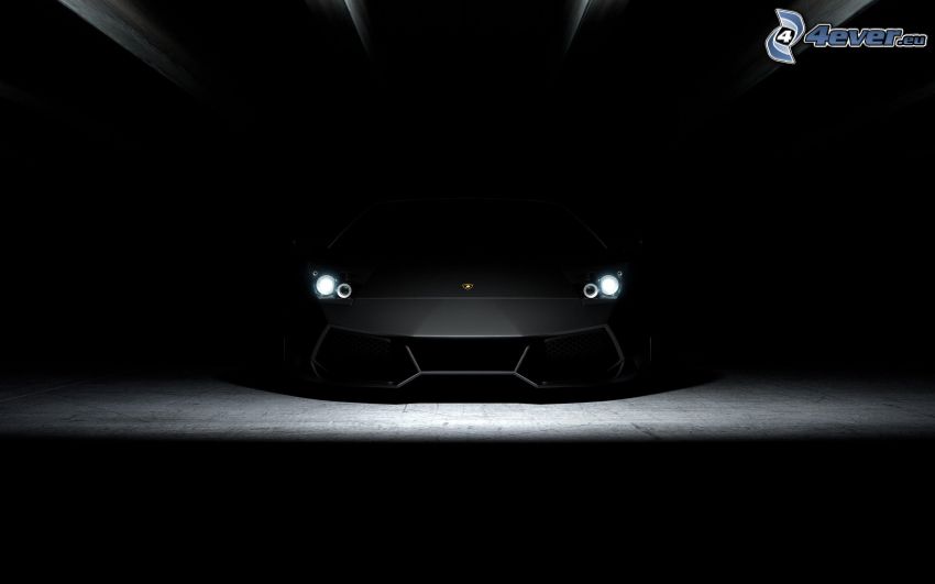 Lamborghini Aventador, reflektor, przednia maska