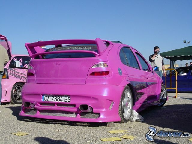 Renault Mégane, fioletowy, tuning