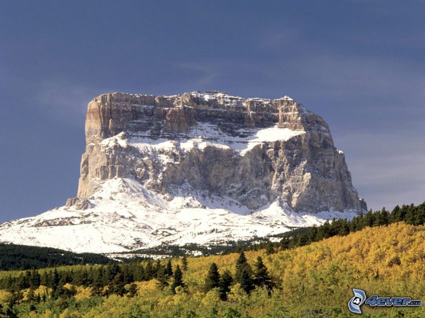 Chief Mountain, Montana, USA, góry stołowe, las