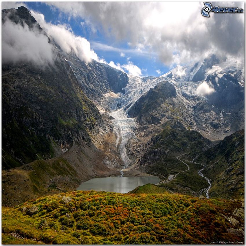 Alpy Szwajcarskie, góry, górskie jezioro