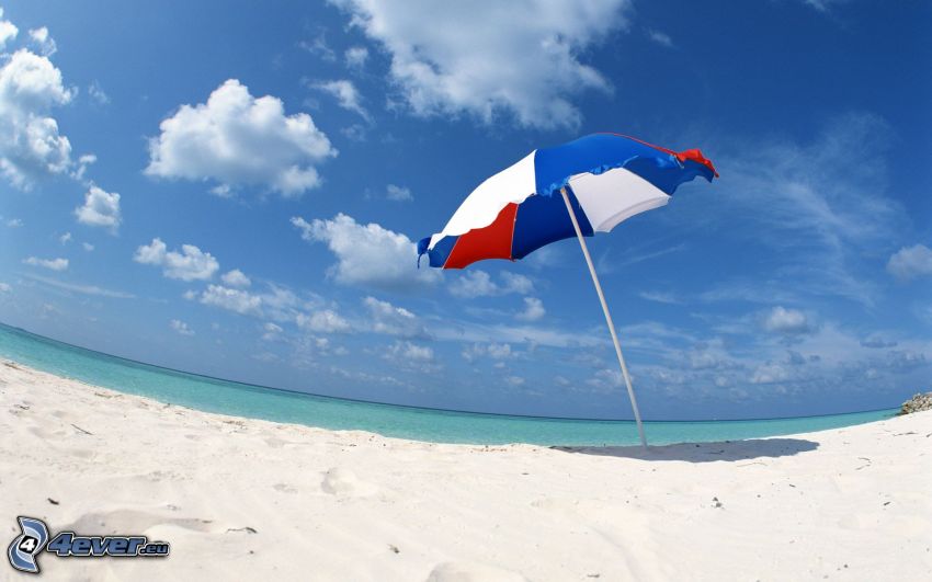 parasol przeciwsłoneczny, plaża piaszczysta