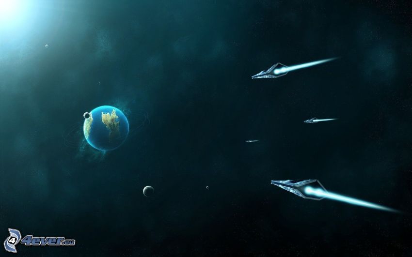 Planeta Ziemia, planety, statek kosmiczny, sci-fi