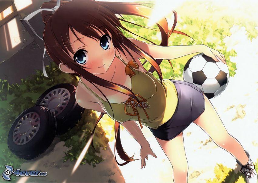 animacyjna dziewczyna, piłkarka