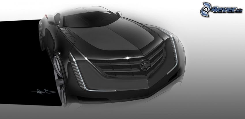 Cadillac Elmiraj, projekt, rysowany samochód