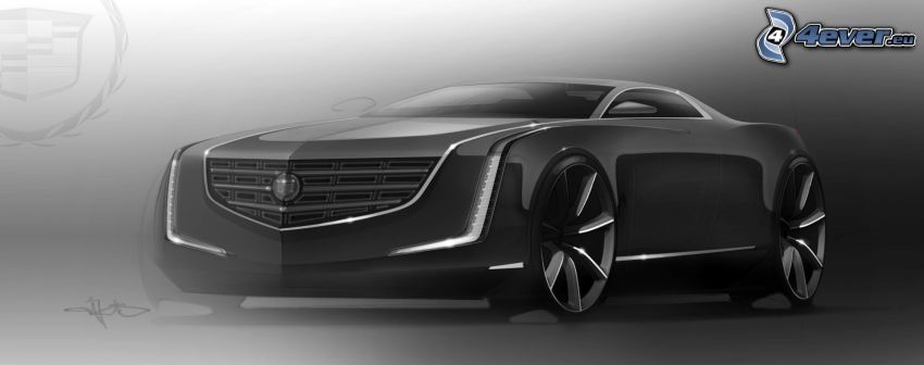 Cadillac Elmiraj, projekt, rysowany samochód