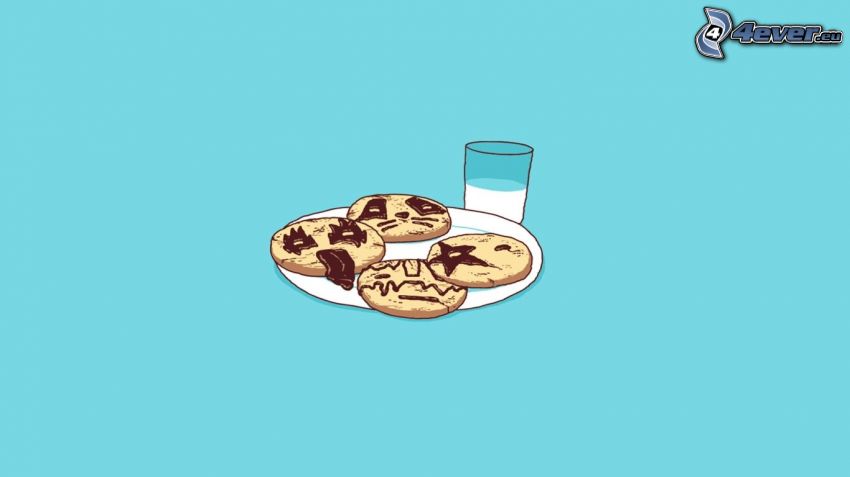 cookies, mleko