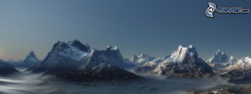 cyfrowy krajobraz, góry