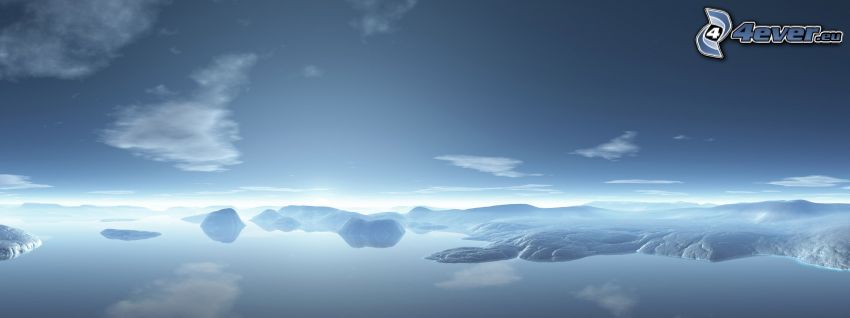 cyfrowy krajobraz, jezioro