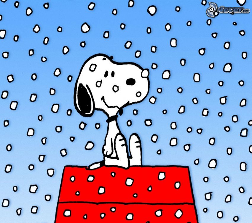 Snoopy, płatki śniegu