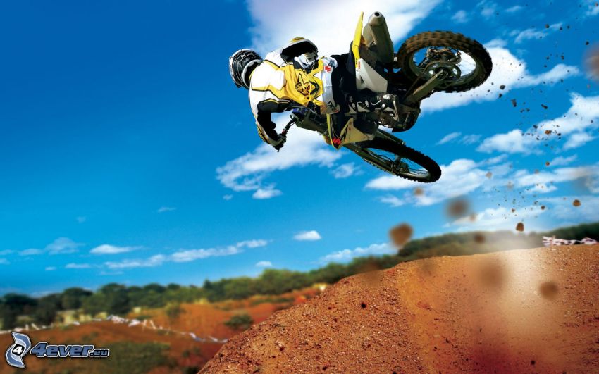 motocross, skok na motocyklu, akrobacje