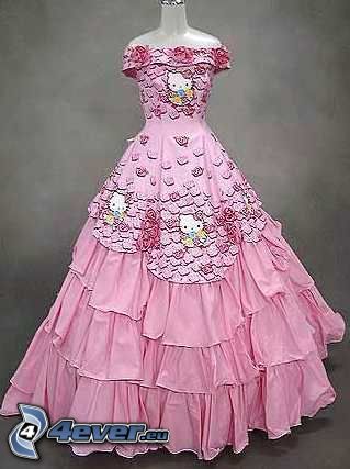 różowa sukienka, Hello Kitty