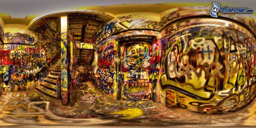 graffiti, schody