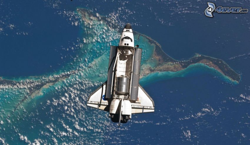 wahadłowiec Atlantis, statek kosmiczny na orbicie