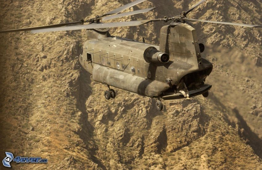 Boeing CH-47 Chinook, skała