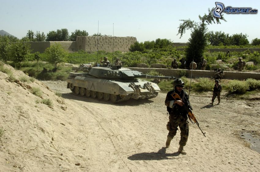 czołg, żołnierze, Afganistan