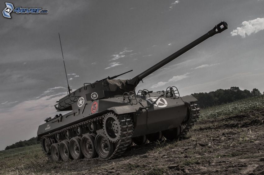 M18 Hellcat, czołg, łąka