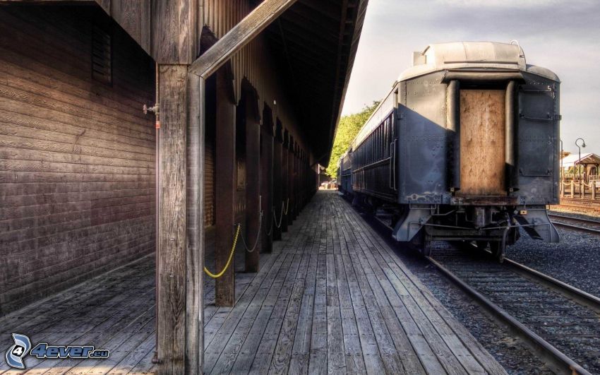 peron, pociąg, tory kolejowe, HDR, historia