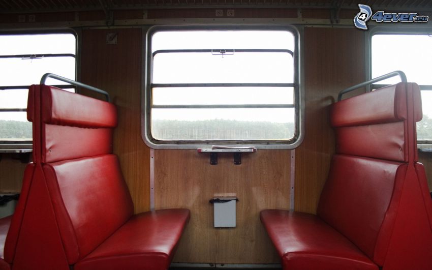 pociąg, wnętrze, kanapa