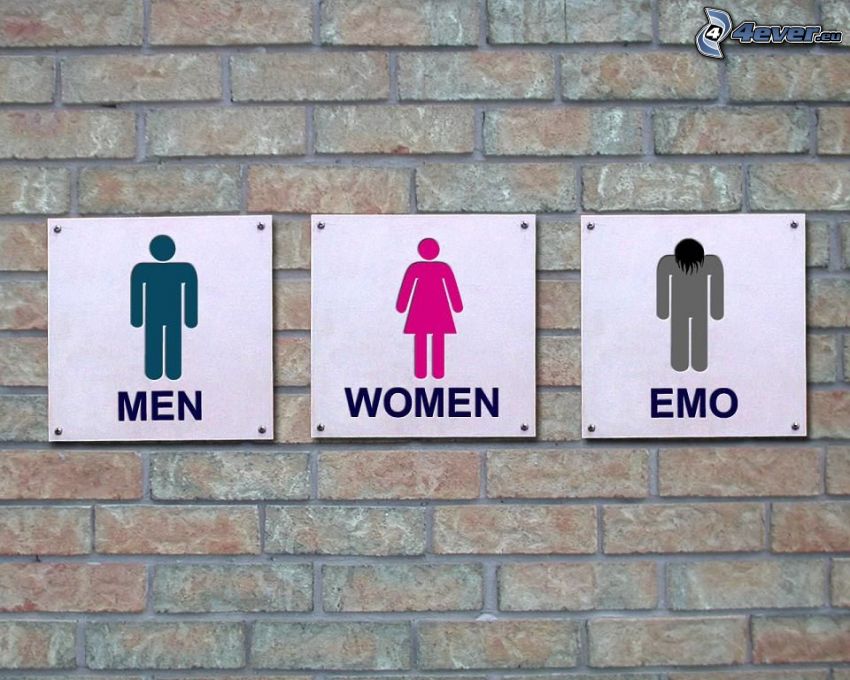 WC, mężczyźni, kobiety, emo