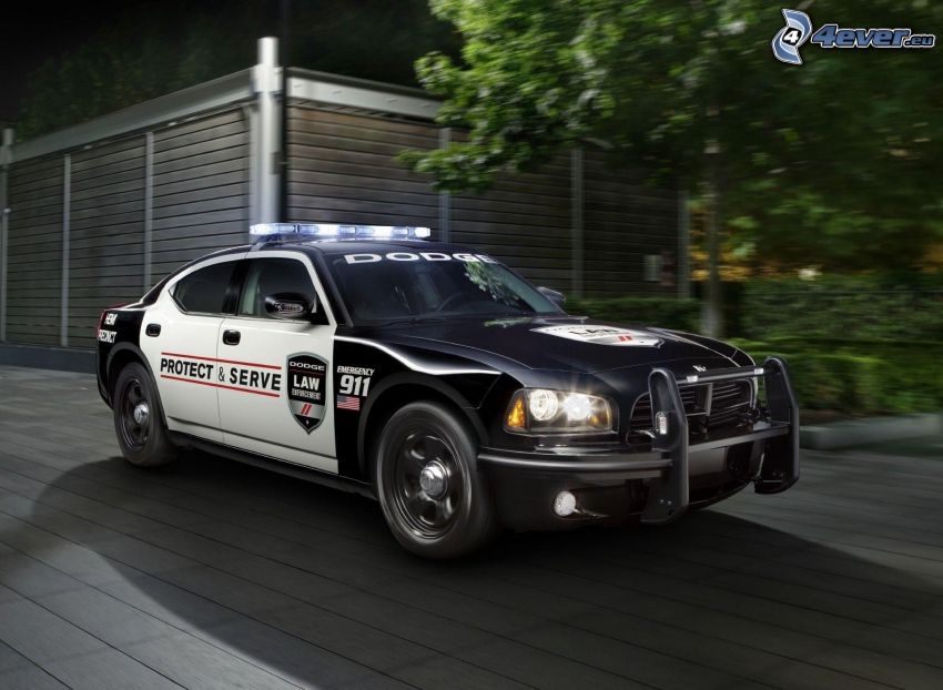 Dodge Charger, policajné auto, rýchlosť