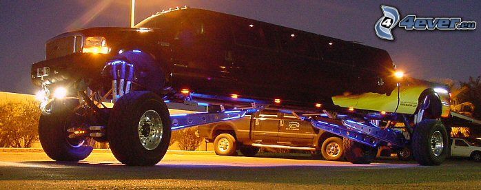 monster truck, limuzína