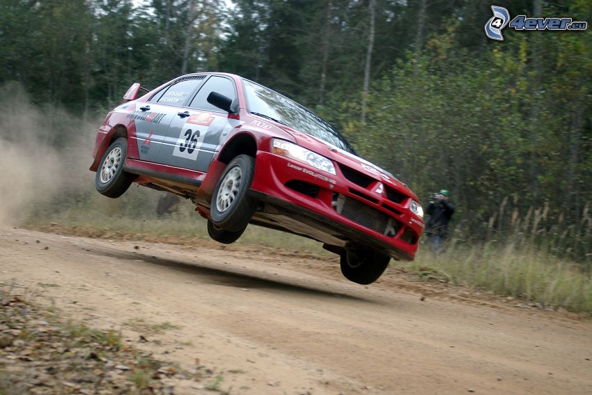 Mitsubishi Lancer, prach, rally