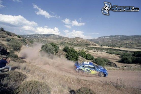 Subaru Impreza, rally, prach