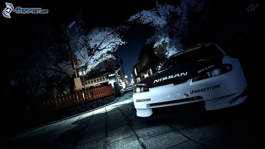 Nissan Silvia, noc, osvetlenie