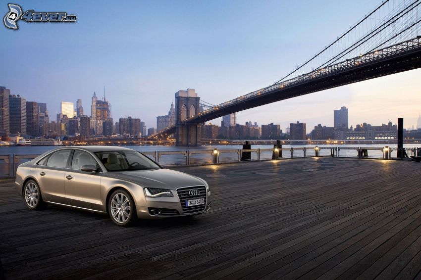 Audi A8, Brooklyn Bridge, Manhattan