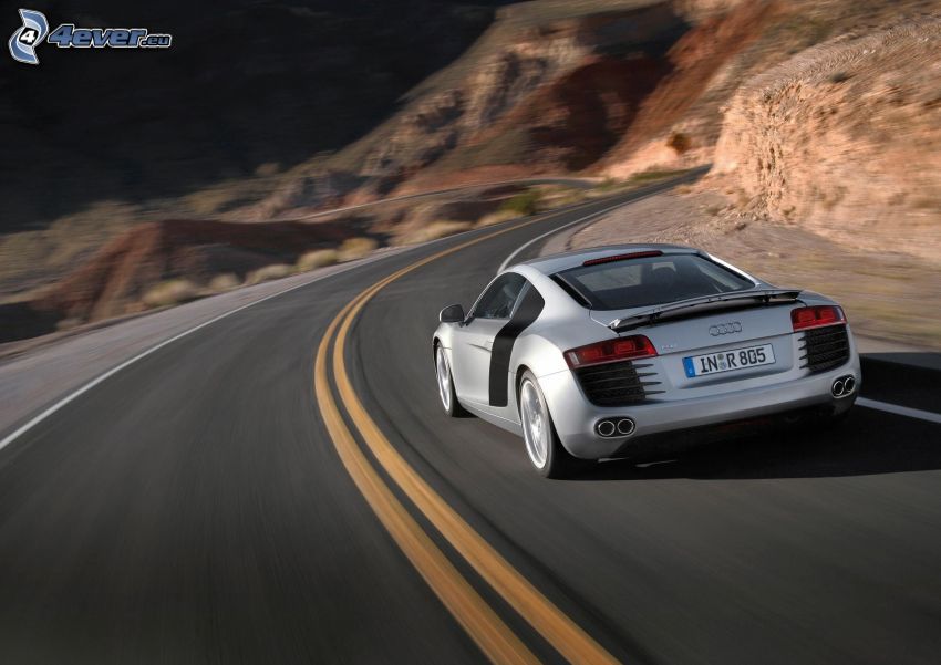 Audi R8, cesta, rýchlosť