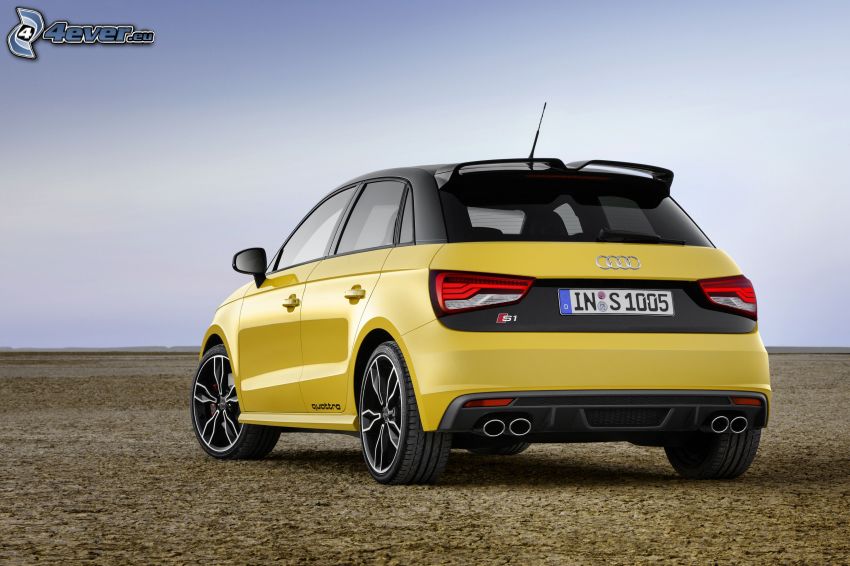 Audi S1, žlté auto
