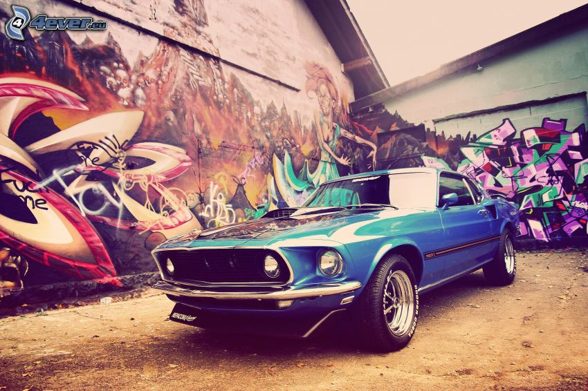 Ford Mustang, graffiti