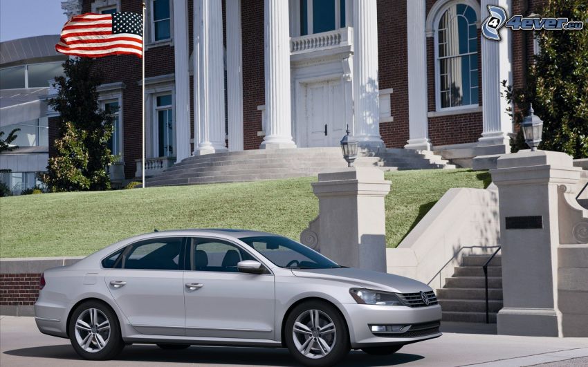 Volkswagen Passat, dom, vlajka USA