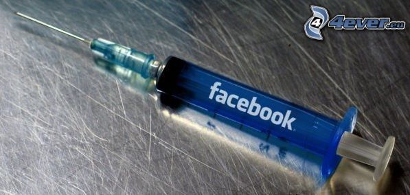 facebook, závislosť, striekačka, drogy
