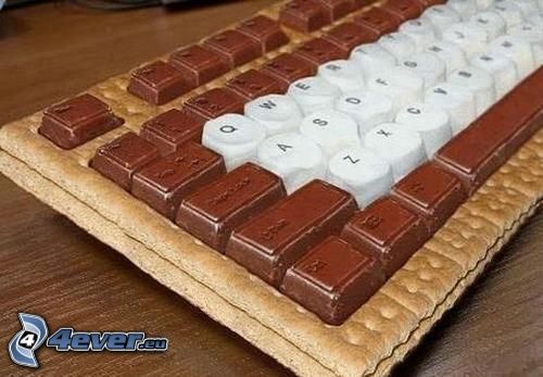 klávesnica, čokoláda