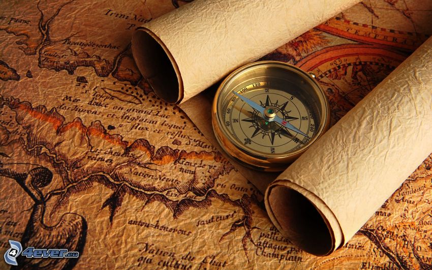 kompas, mapy