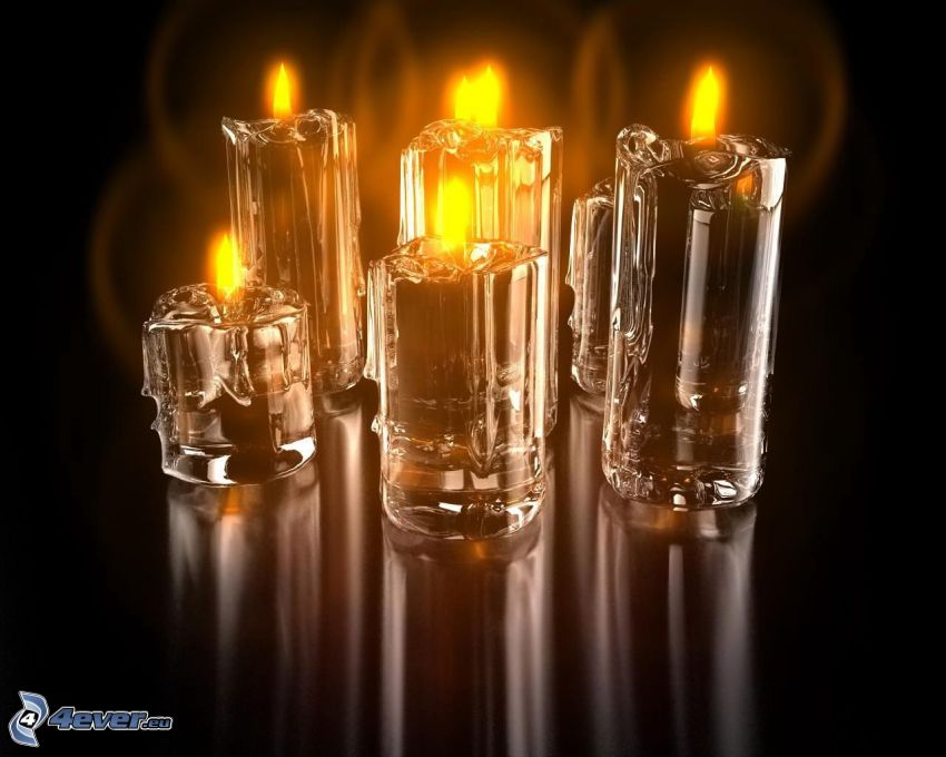 sviečky, poháre