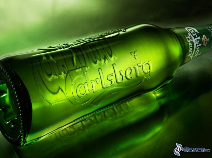 fľaša, pivo, Carlsberg