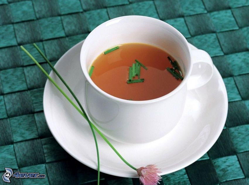 šálka čaju, ružový kvet