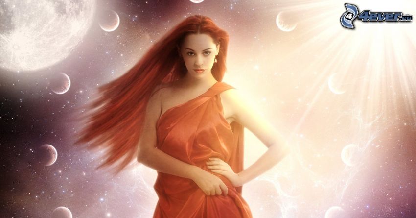 fantasy žena, vesmír
