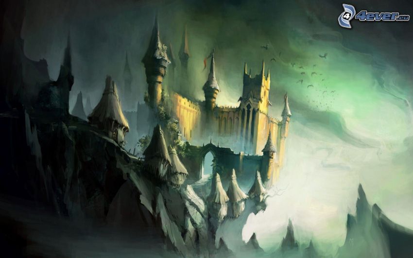 strašidelný zámok, fantasy hrad