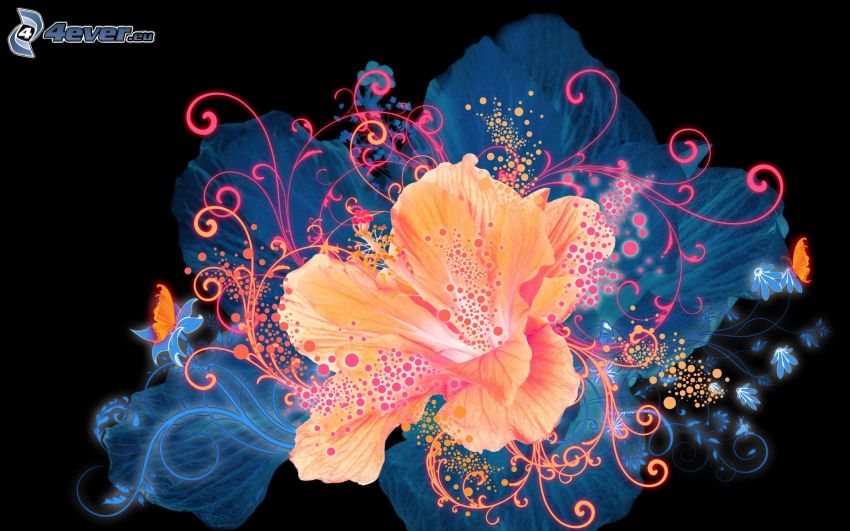 abstraktný kvet, digitálne kvety