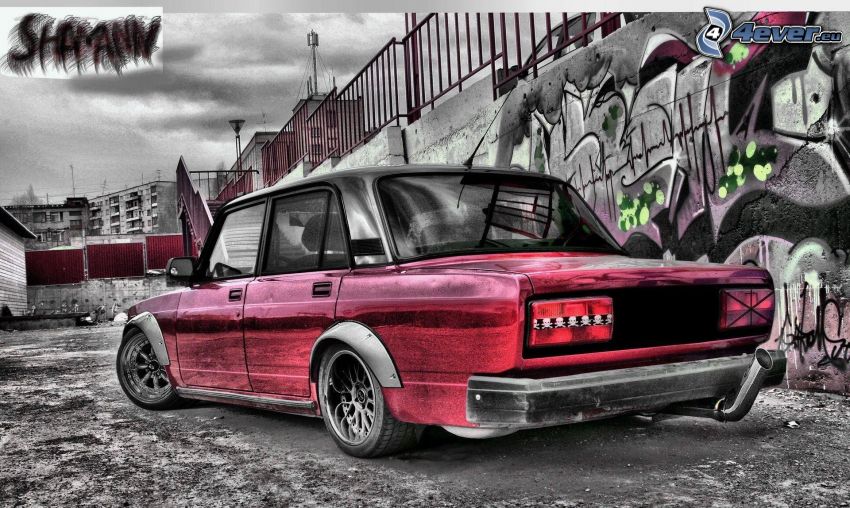 Lada, tuning, graffiti