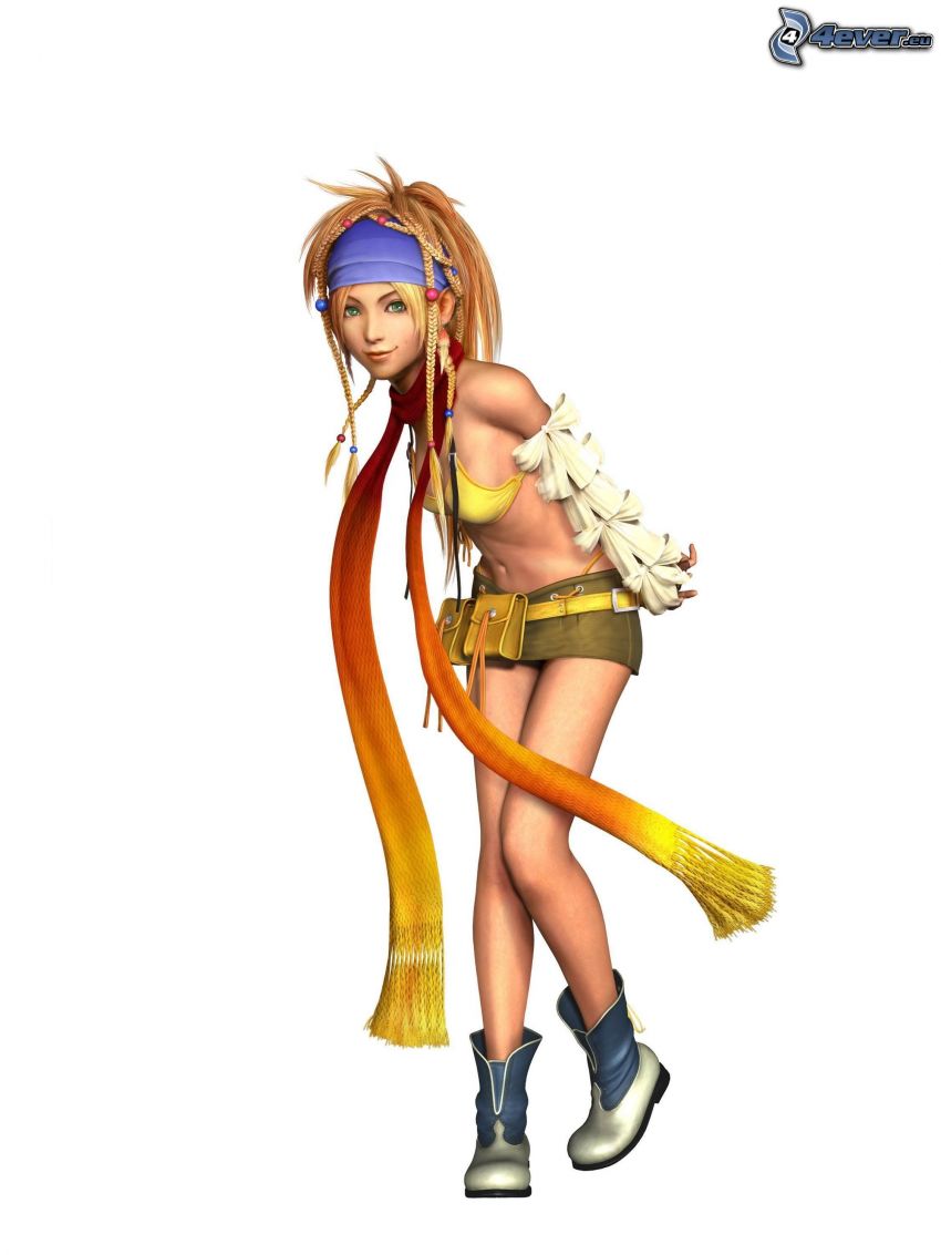 Rikku, Final Fantasy, kreslené dievča