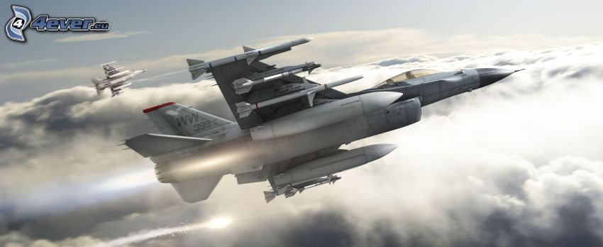 F-16 Fighting Falcon, nad oblakmi
