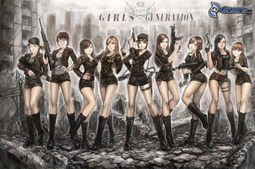 Girls' Generation, kreslené ženy