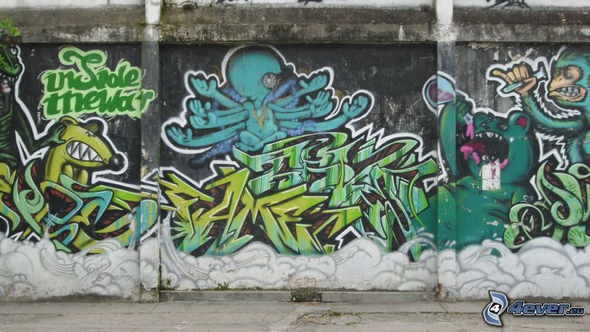 graffiti, stena