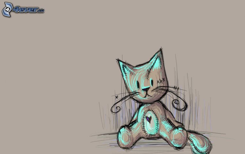 kreslená mačka
